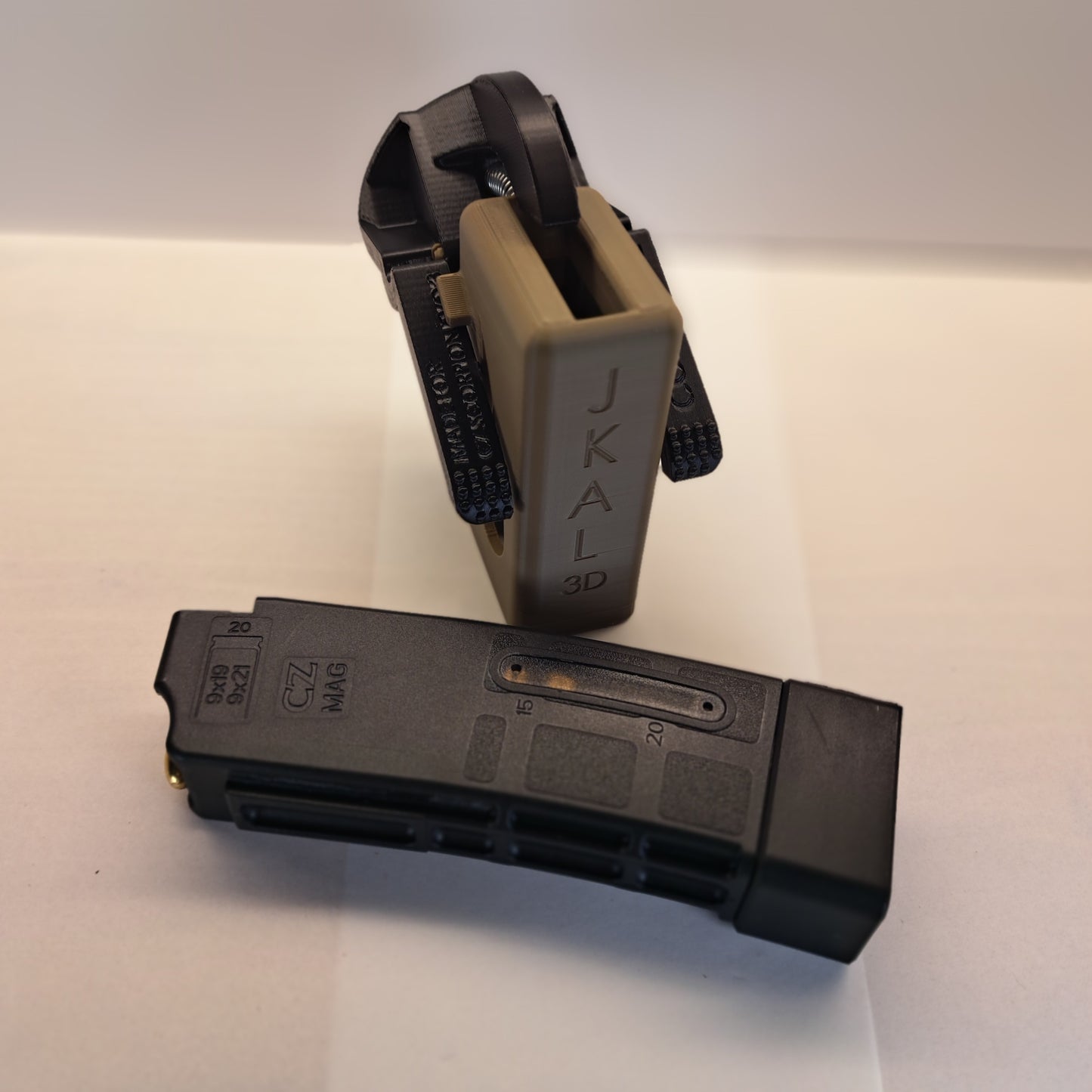Top view image of a speed loader for CZ scorpion evo III