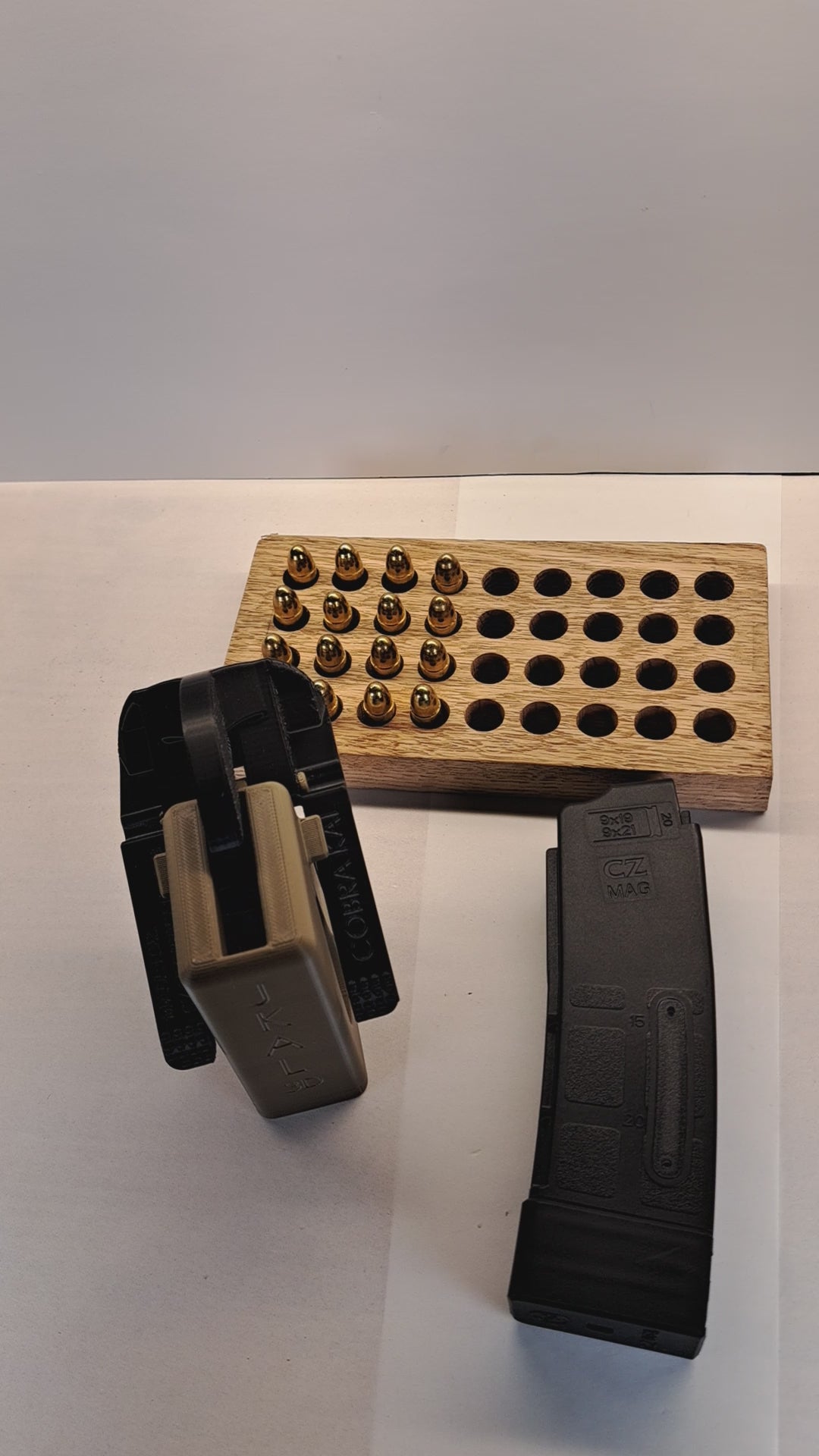 Video showing the proper use of a speed loader for cz scorpion evo III